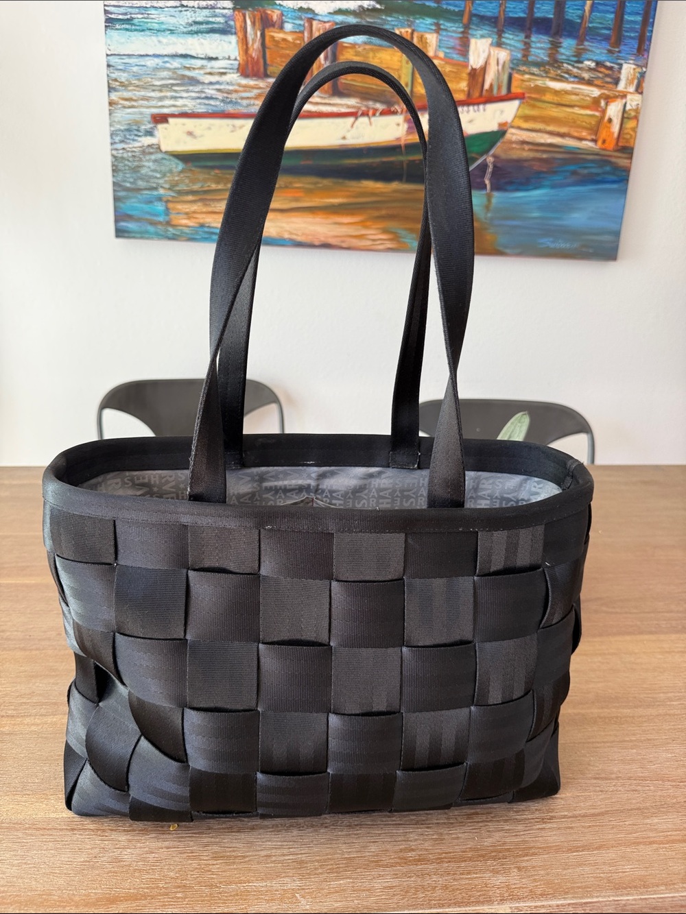 Harvey’s Original Seatbelt Bag Woven Medium Large Tote Black